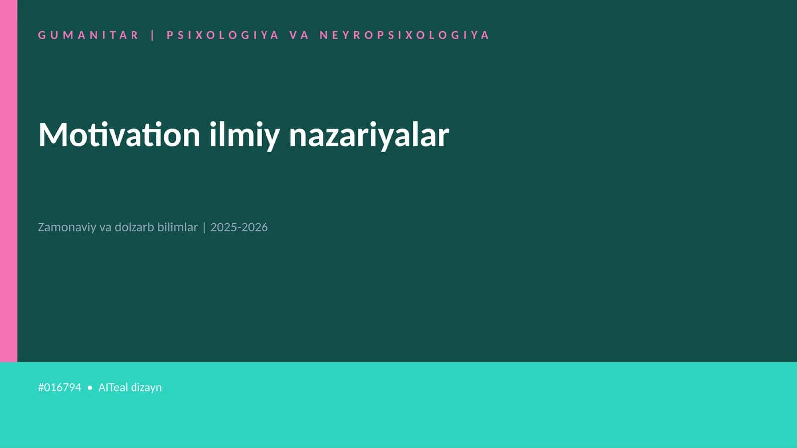 Motivation ilmiy nazariyalar