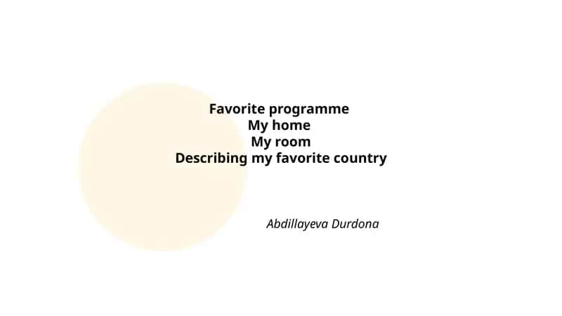 My Favorite Programme