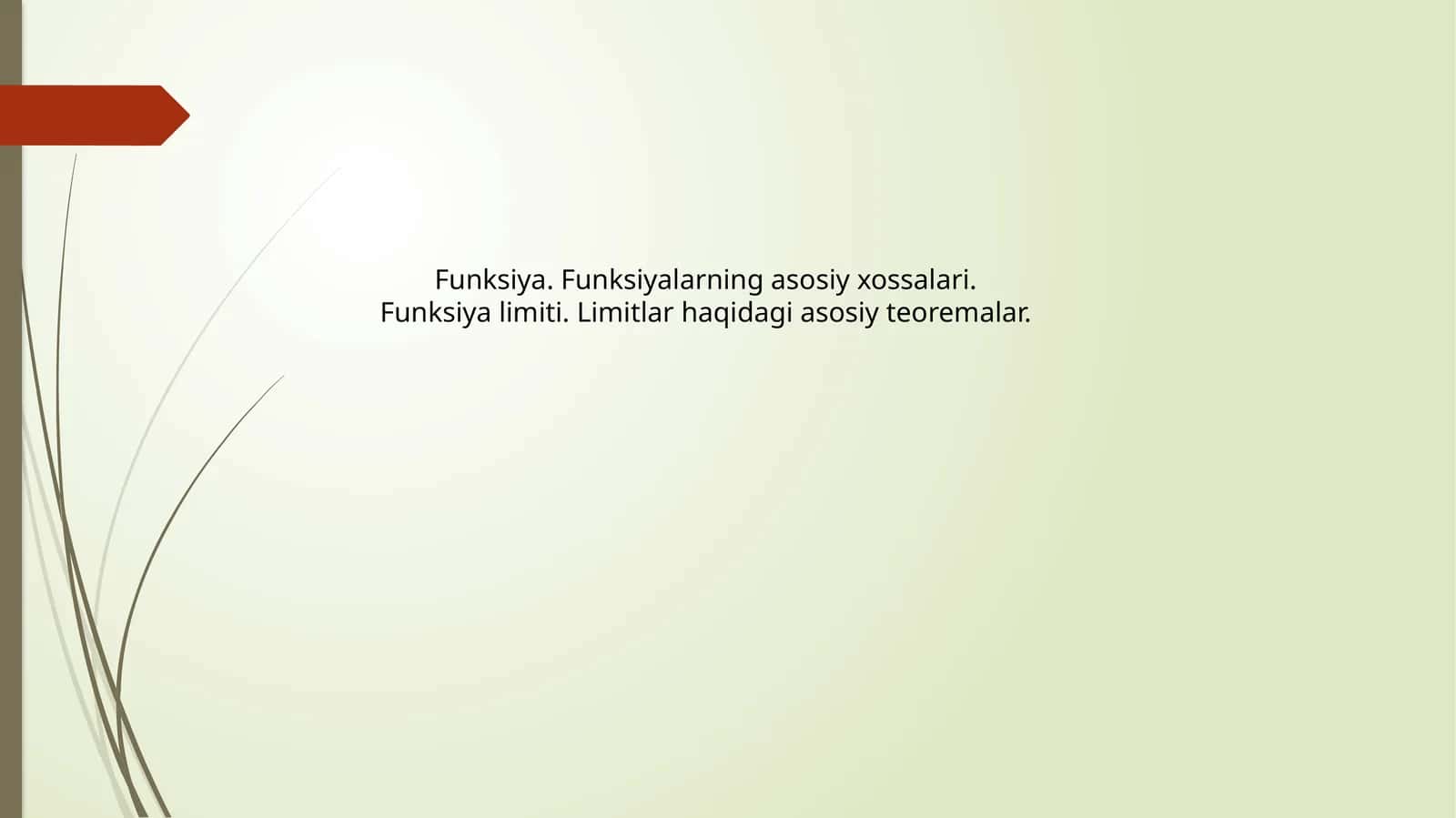 Funksiya va limit