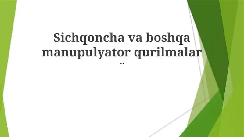 Sichqoncha va boshqa manupulyator qurilmalar
