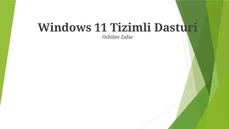 Windows 11 Tizimli Dasturi