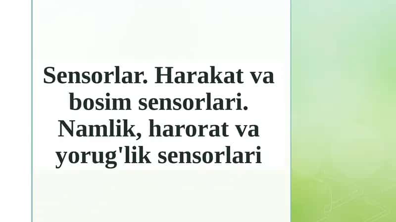 Sensorlar