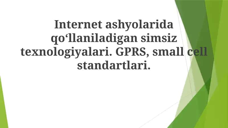 Internet Ilovalarida Qo'llaniladigan Simsiz Texnologiyalar