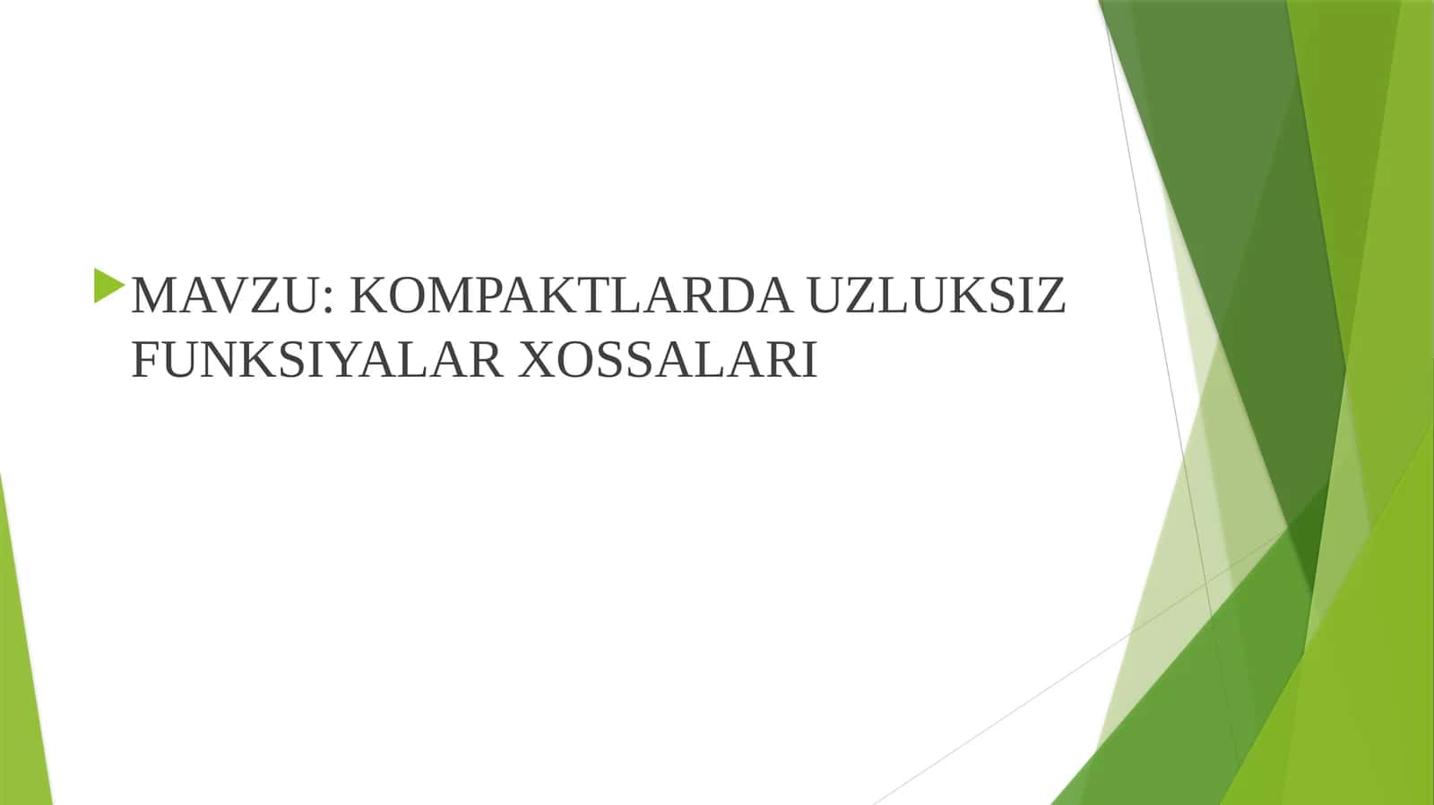 KOMPAKTLARDA UZLUKSIZ FUNKSIYALAR XOSSALARI