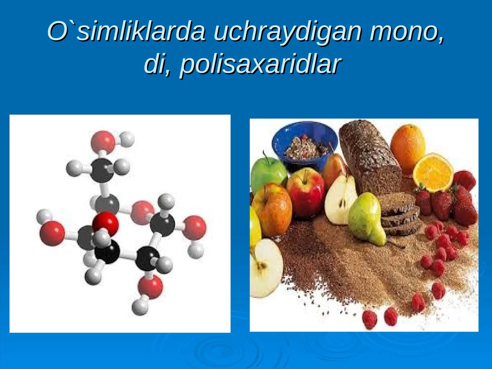 O`simliklarda uchraydigan mono, di, polisaxaridlar