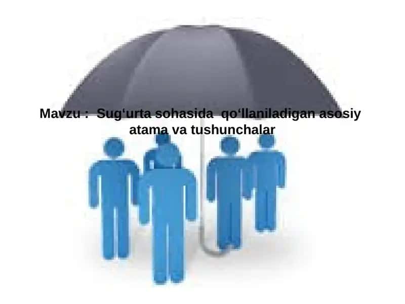 Sug‘urta sohasida qo‘llaniladigan asosiyatama va tushunchalar