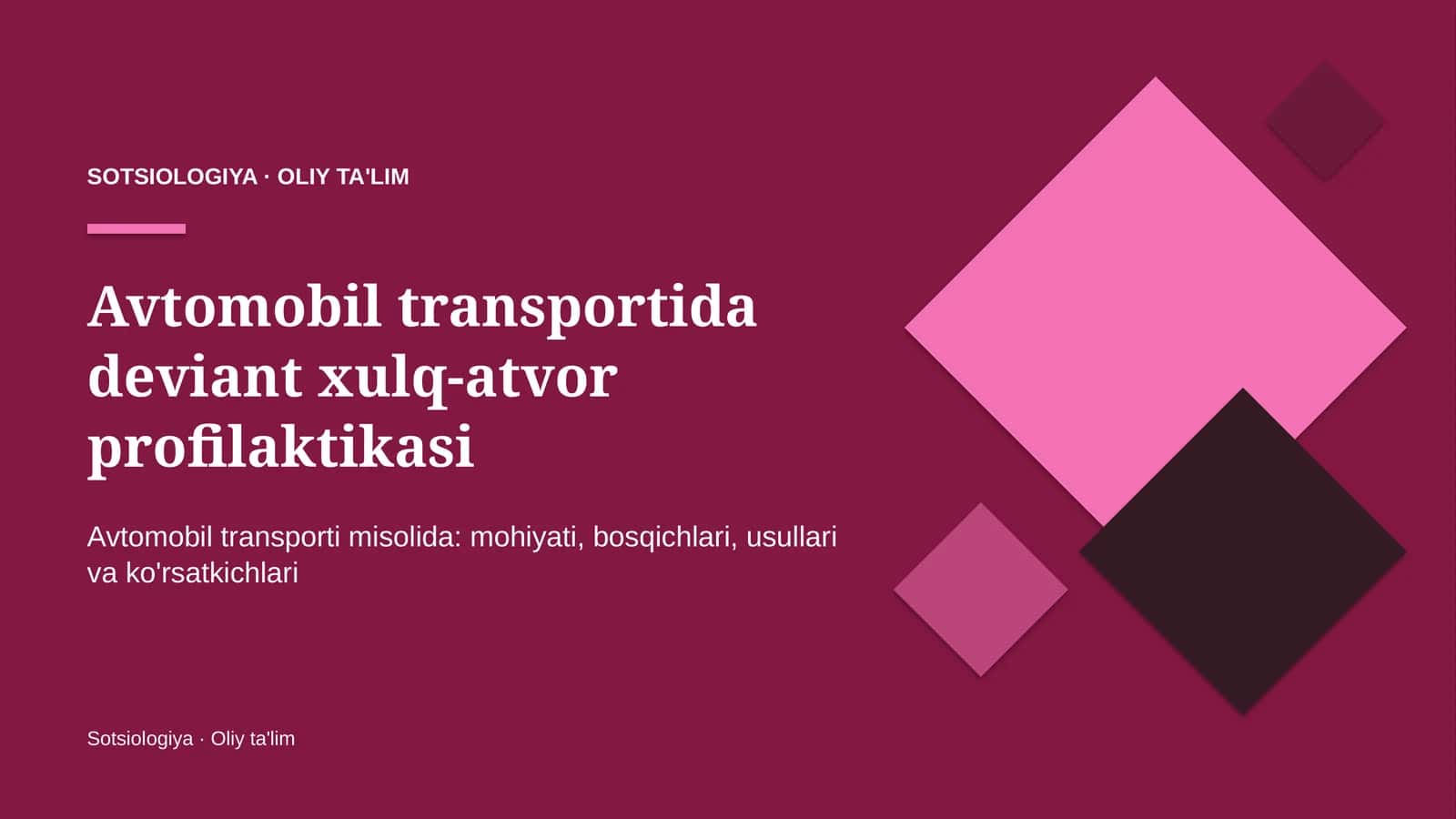 avtomobil transportida deviant xulq atvor profilaktikasi 3523