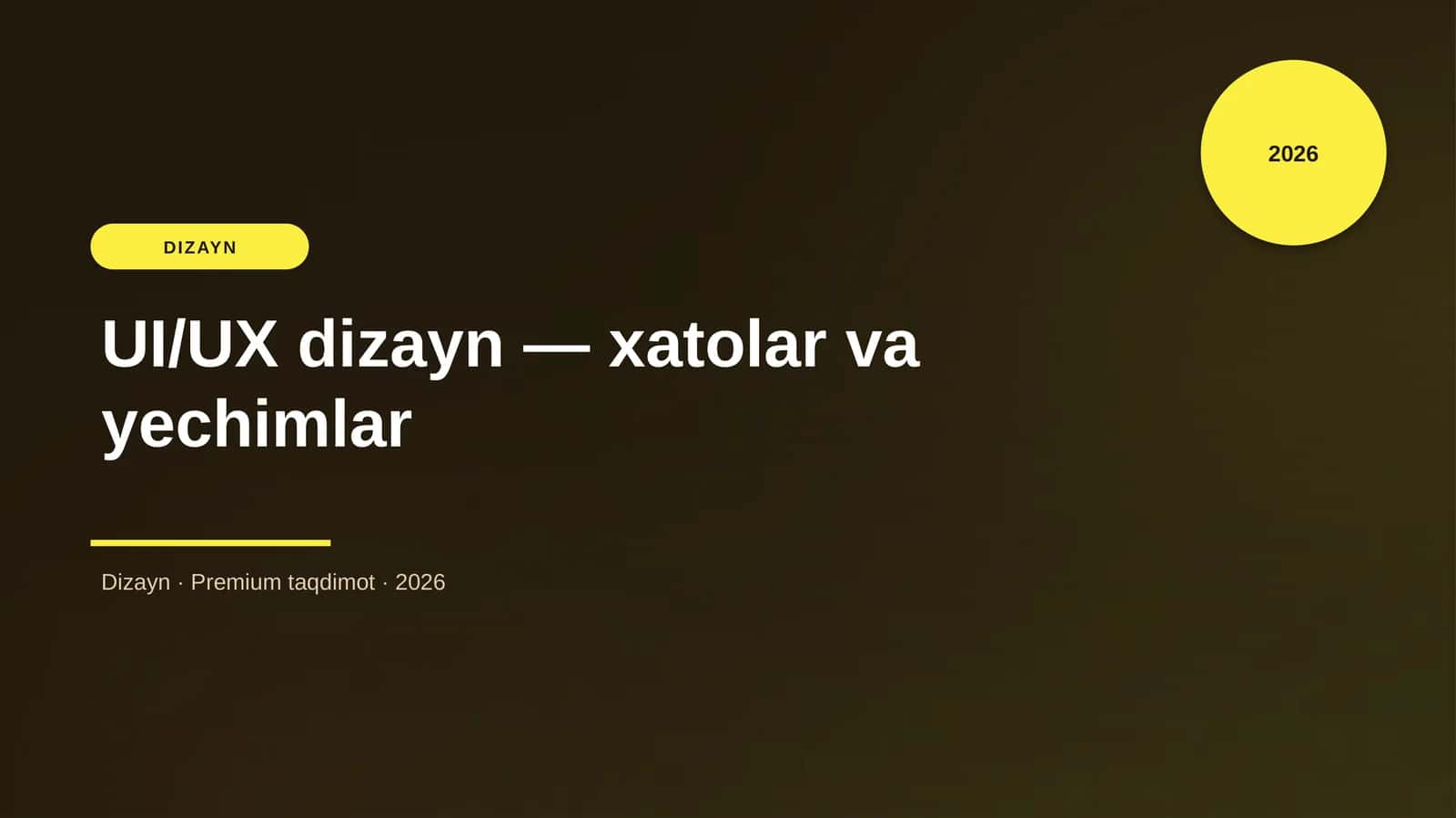 UI/UX dizayn — xatolar va yechimlar