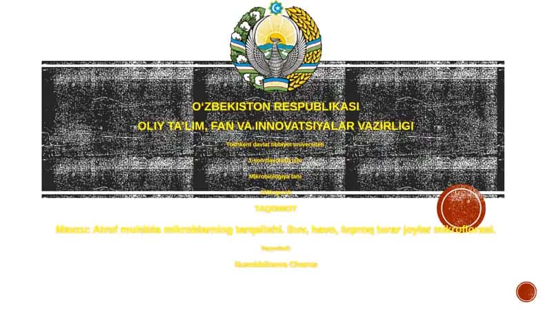 Atrof muhitda mikroblarning tarqalishi