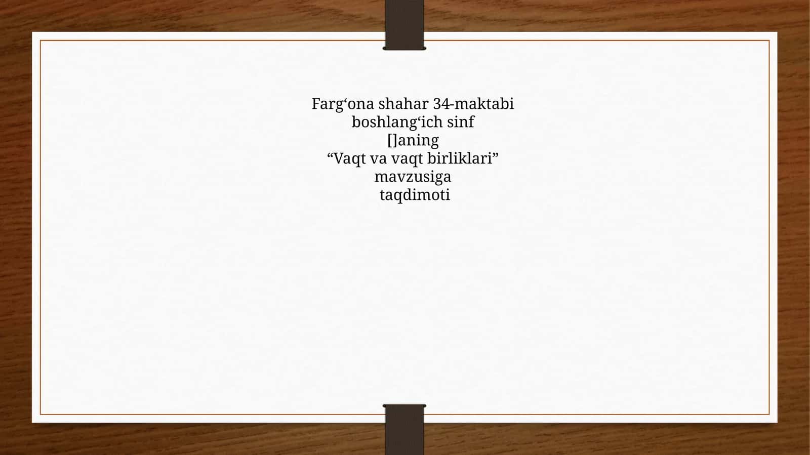 "Vaqt va vaqt birliklari"
