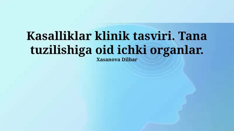 Tana tuzilishiga oid ichki organlar