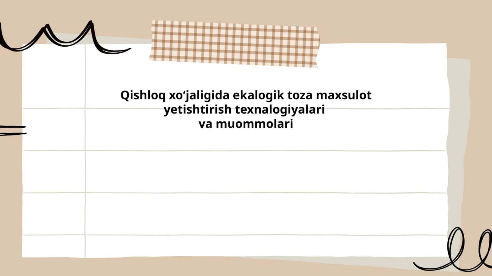 Ekologik toza qishloq xo‘jaligini rivojlantirish texnologiyalari