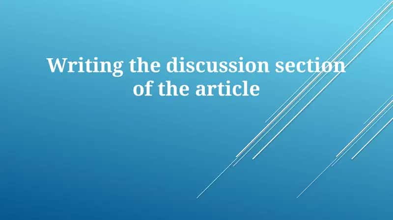 Discussion section of an article