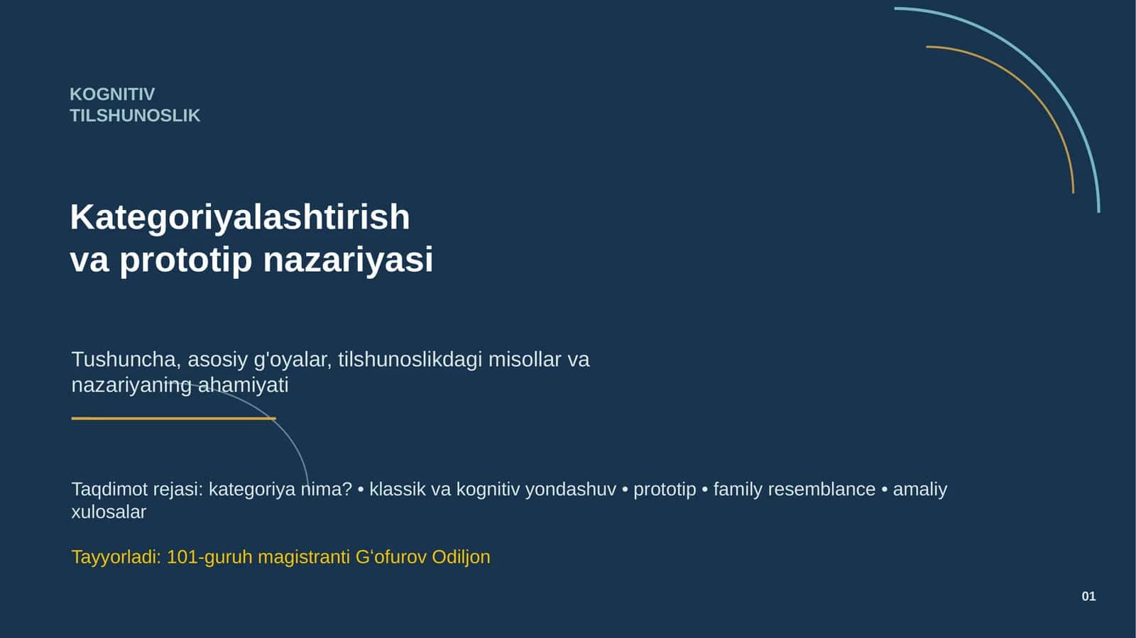KOGNITIV TILSHUNOSLIK