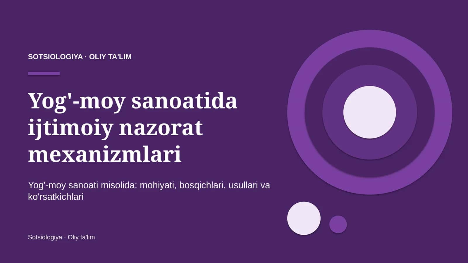 Yog'-moy sanoatida ijtimoiy nazorat mexanizmlari