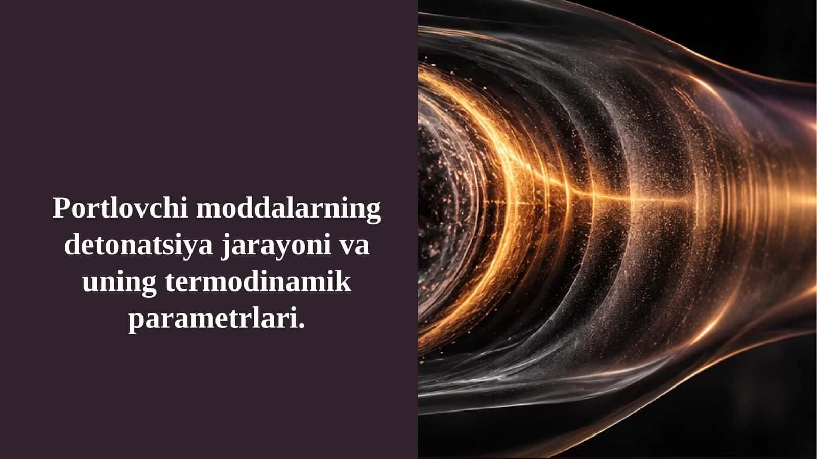 Portlovchimoddalarningdetonatsiyajarayonivauningtermodinamikparametrlari