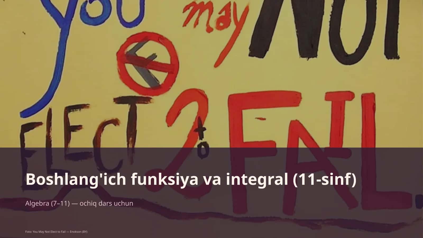 Boshlang'ich funksiya va integral (11-sinf)