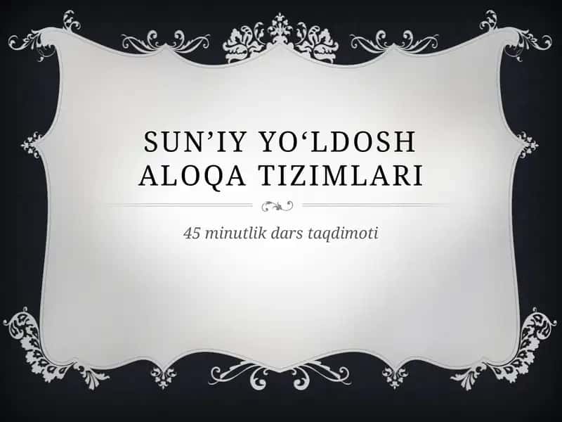 Sun’iy yo‘ldosh aloqa tizimlari
