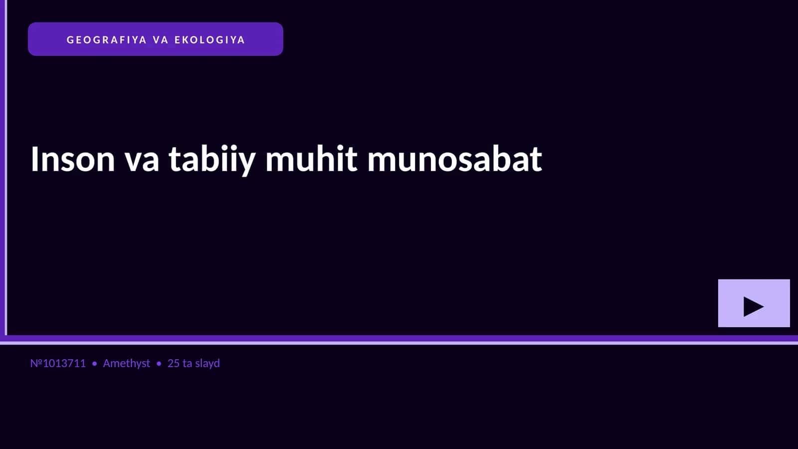 GEOGRAFIYA VA EKOLOGIYA