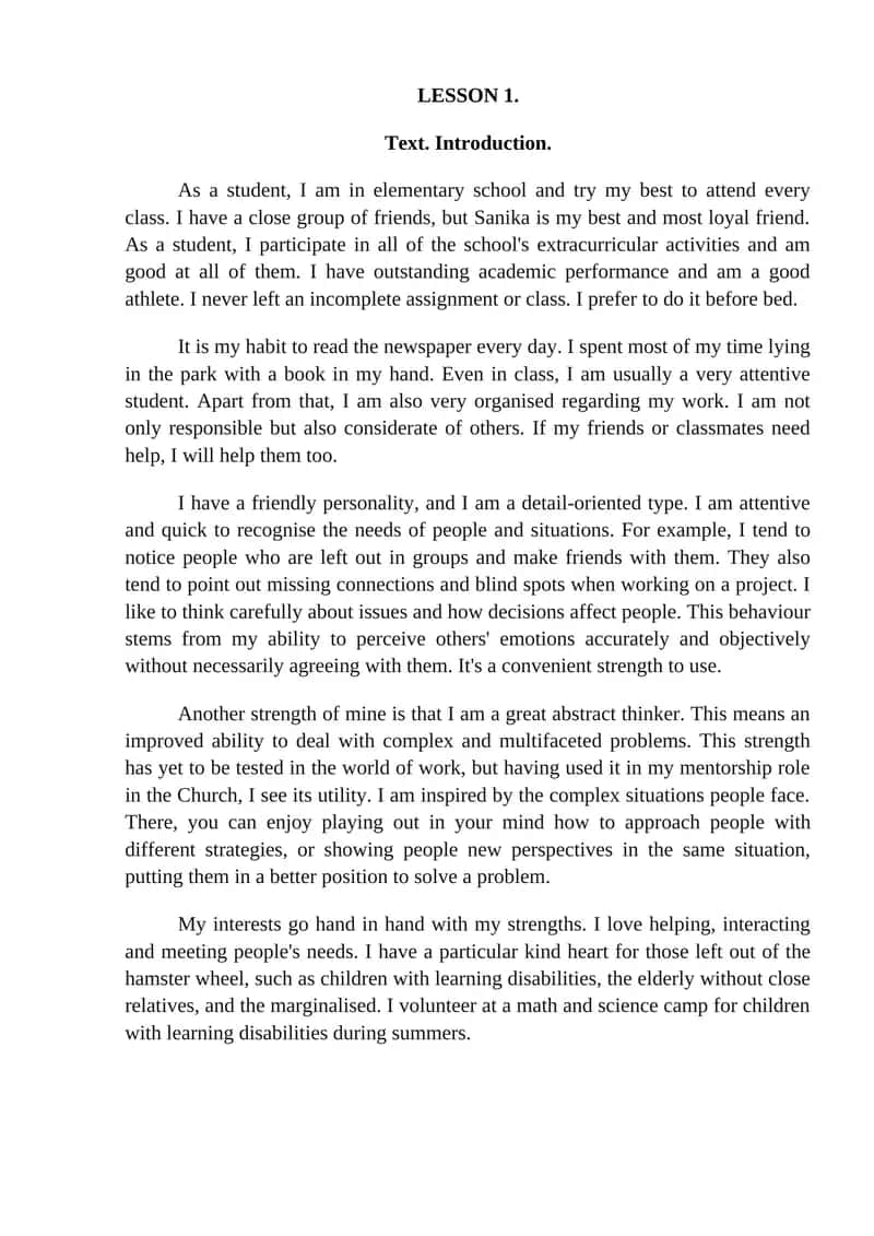 LESSON 1. Text. Introduction