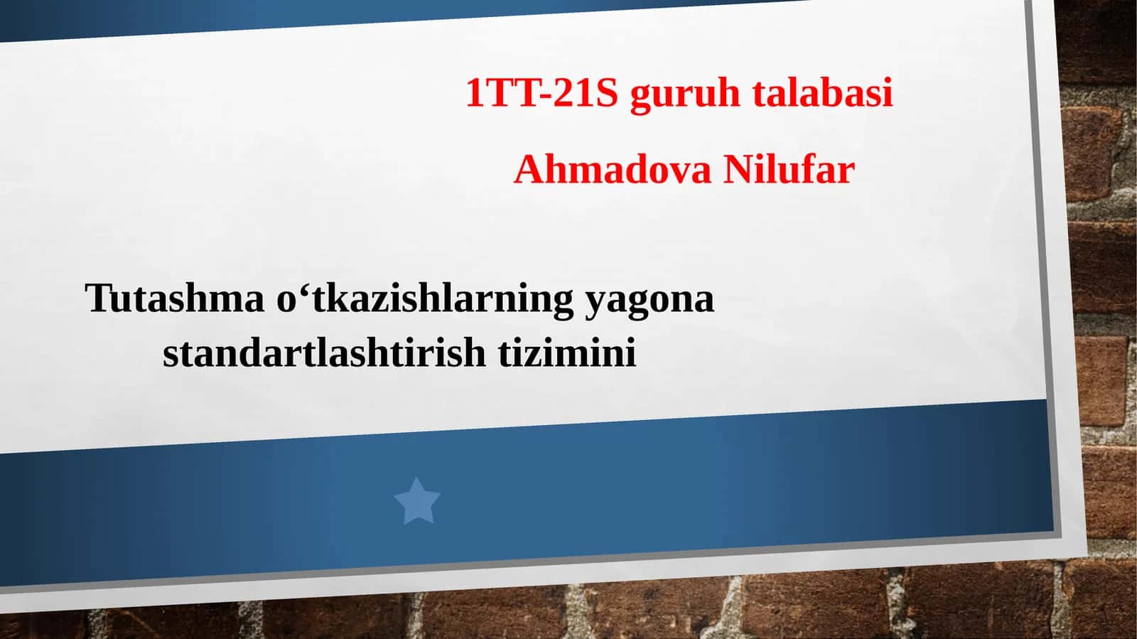 Tutashmao‘tkazishlarning yagona standartlashtirish tizimini