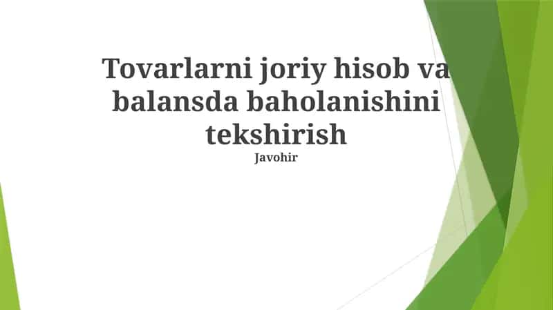 Inventarniyning hozirgi hisob qiymati balansdagi raqam bilan mos kelishini tasdiqlashni tekshirish