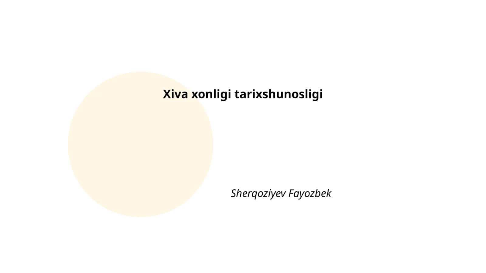Xiva xonligi tarixshunosligi
