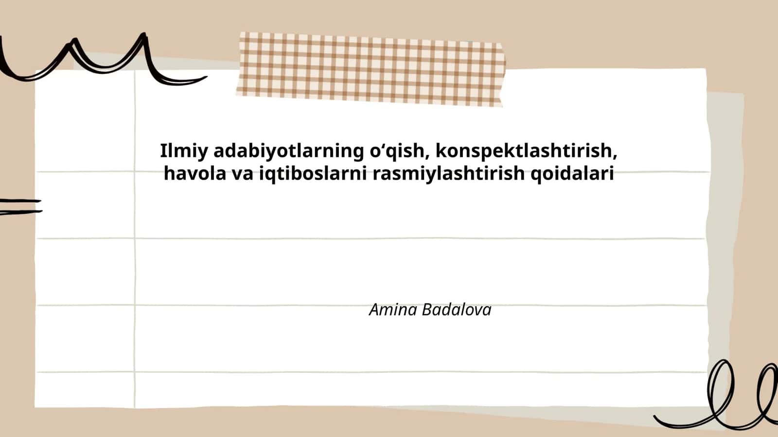 Ilmiy adabiyotlarning oʻqish, konspektlashtirish, havola va iqtiboslarni rasmiylashtirish qoidalari
