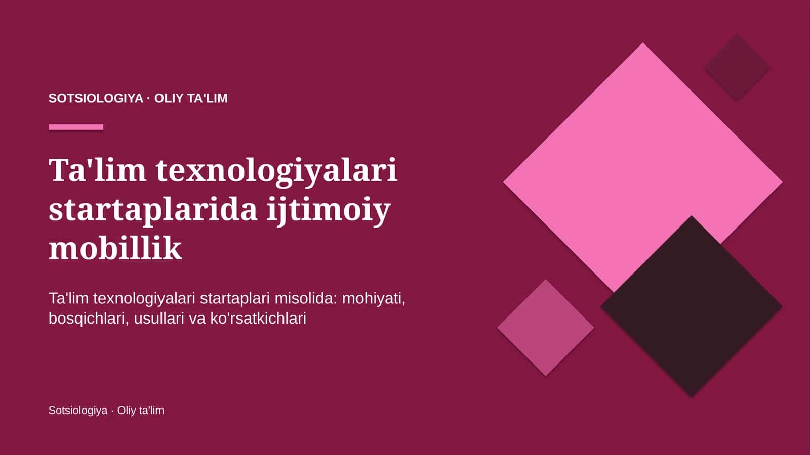 Ta'lim texnologiyalari startaplarida ijtimoiy mobillik