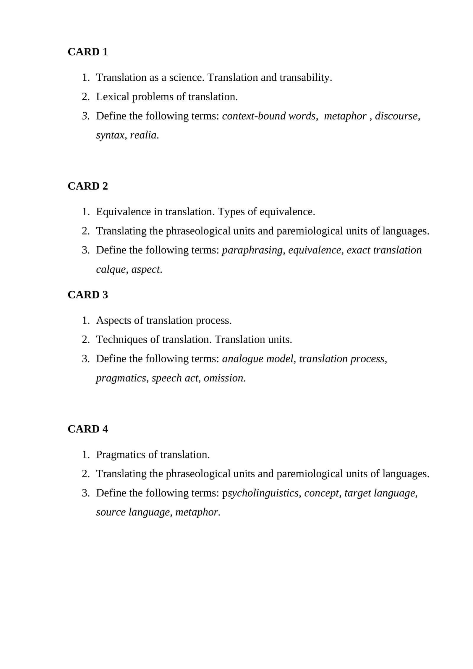 Translation as a science