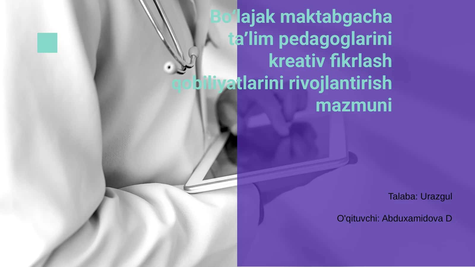 Bolajak maktabgacha ta'lim pedagoglarini kreativ fikrlash qobiliyatlarini rivojlantirish mazmuni