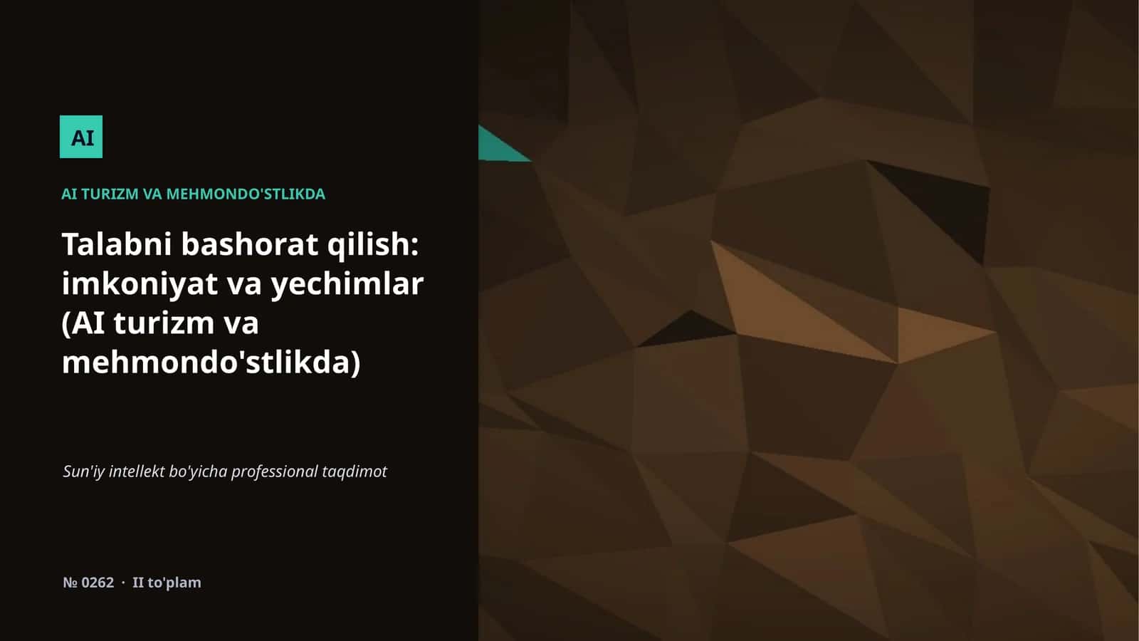 AI TURIZM VA MEHMONDO'STLIKDA