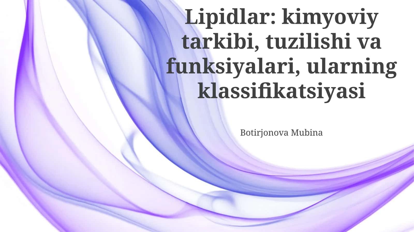Lipidlarning Kimyoviy Tarkibi