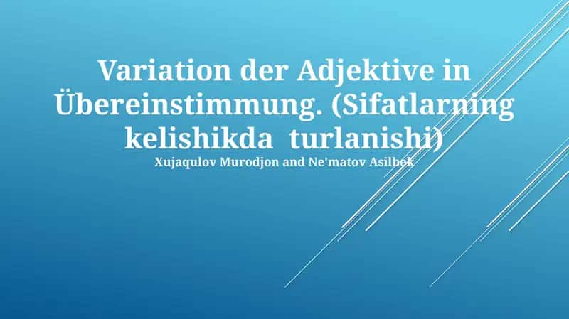 Variation der Adjektive in Übereinstimmung