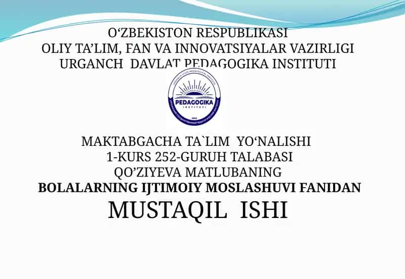 Gendr ijtimoiylashtiruv va uning pedagogik xususiyatlari