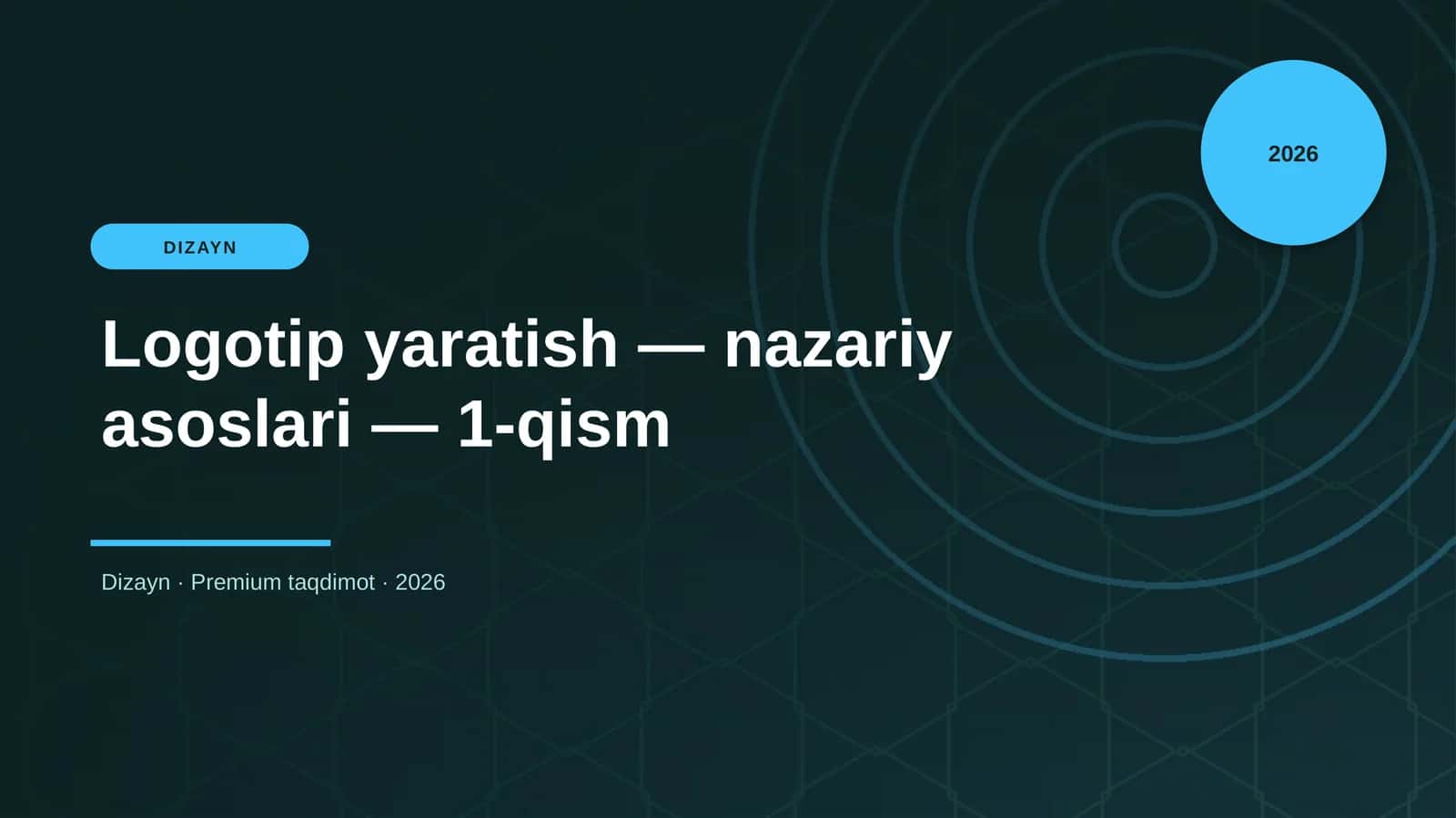 Logotip yaratish — nazariy asoslari — 1-qism