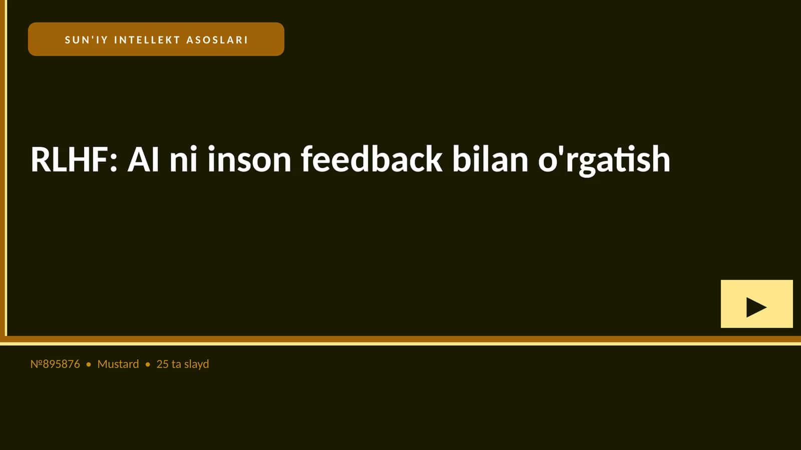 SUN'IY INTELLEKT ASOSLARI