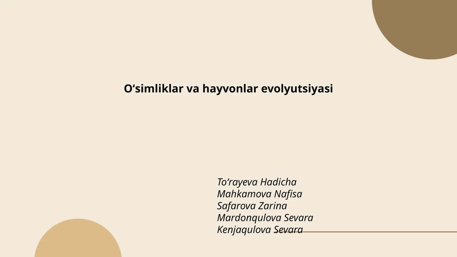 Oʻsimliklar va hayvonlar evolyutsiyasi